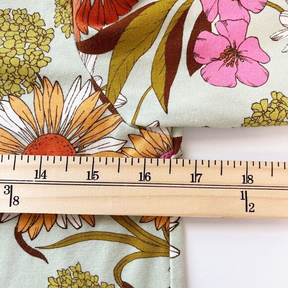 Spartina 449 Green Floral Tunic Top Fringe Trim Bold Print Cotton Size Small - Picture 6 of 7